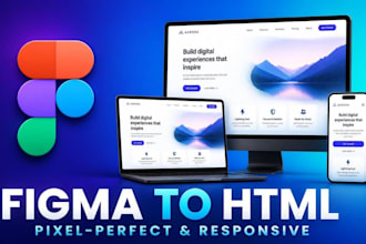 convert figma design to responsive HTML CSS javascript