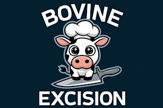 made space themed cartoon cow logo for you