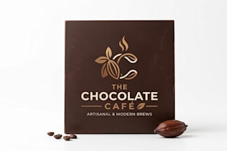make modern chocolate logo for cafe