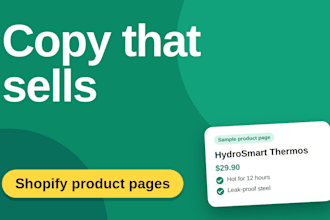 write high converting shopify product descriptions and website copy