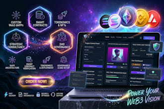 develop solana smart contract, evm web3 dapp, nft, and crypto token