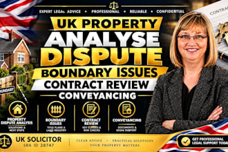 analyse UK property dispute, boundary issues contract review, conveyancing