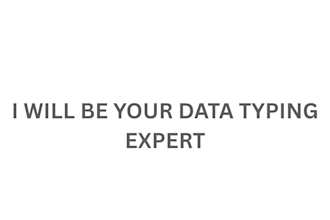 be your data typing expert