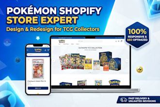 design pokemon shopify store tcg website trading card website