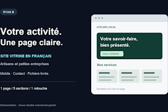 créer votre site vitrine une page pour artisan ou petite entreprise