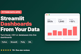 build a python streamlit dashboard or data web app
