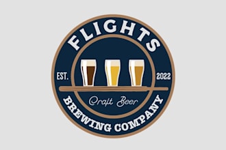 design a modern but fun logo for craft beer brewery