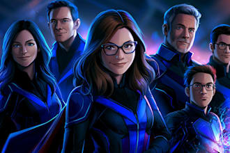 design a family superhero portraits for you
