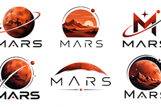 design a professional planet, space, astronomy, galaxy, cosmic science mars logo