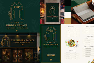 design a premium restaurant brand identity and menu