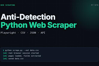 build an anti detection python web scraper with playwright