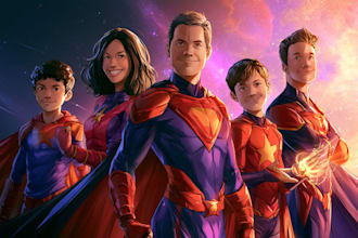 make a family superhero portraits for you