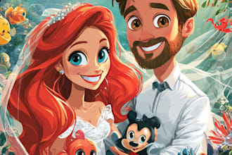 design a cartoon portrait in disney cartoon