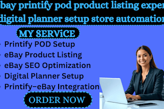 ebay printify pod product listing expert digital planner setup store automation