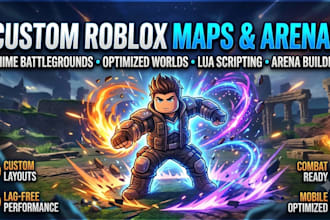 build custom roblox map, battleground arena, anime map design, roblox studio