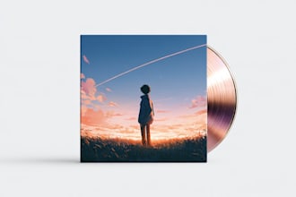 design a unique anime album cover with a dark manga aesthetic
