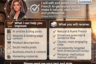 edit and humanize ai generated french content