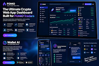 build crypto web app dashboard fomo clone and wallet ai app