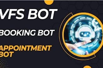 develop booking bot,vfs appointment bot, appointment bot,vfs bot, telegram bot