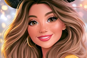 design a cartoon portrait in disney cartoon