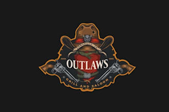 make vintage dive bar logo for well bar in so california