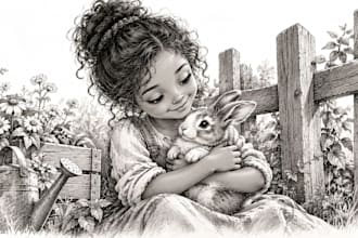 draw black and white graphite pencil illustrations for childrens books