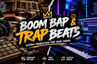 produce custom beats,pipa tremolo bomm bap hip hop beat and trap beat for you
