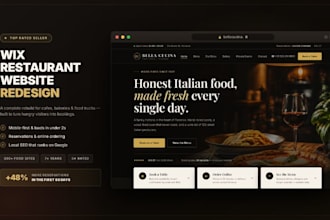 wix website redesign restaurant cafe bakery food truck website wix cafe website