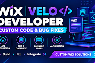develop custom wix velo code and fix website bugs