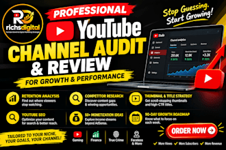 do a professional youtube channel audit and review for growth and perform