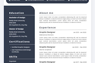design a modern and professional resume for job seekers