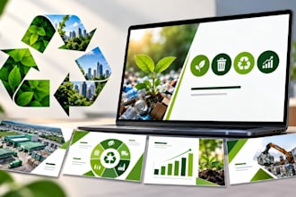 design waste management, recycling company presentation and investor pitch decks