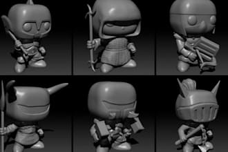 create custom 3d chibi character and figurine models for 3d printing
