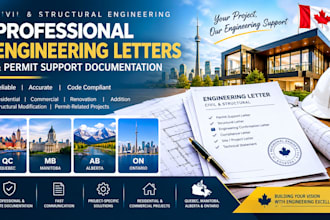 civil and structural engineer letter writing permit in quebec manitoba ab on