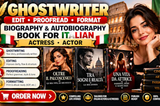 ghostwrite edit proofread biography autobiography book for italian actress actor