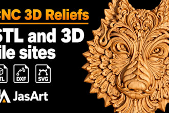 create detailed cnc relief models for wood carving, vcarve, and 2d vector files