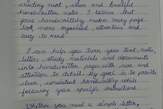 neatly handwrite notes, assignments and documents