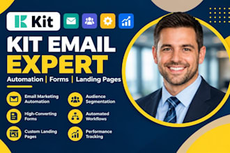 set up kit email marketing automation forms landing pages