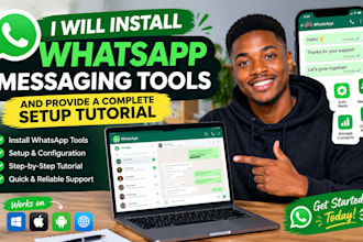 install whatsapp messaging tools and provide a setup tutoria