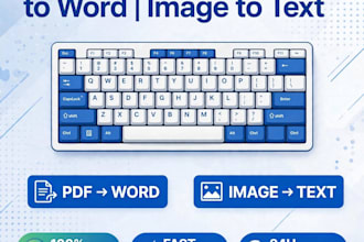 do fast english typing , pdf to word , image typing work