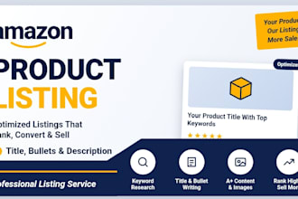 create amazon product listings, SEO titles, bullet points and description