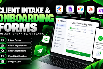 create client intake forms and onboarding workflows