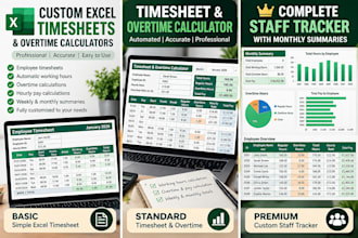 create custom excel timesheets and overtime calculators
