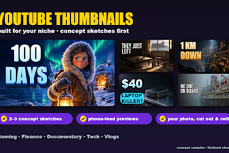 design a custom youtube thumbnail with concept sketches