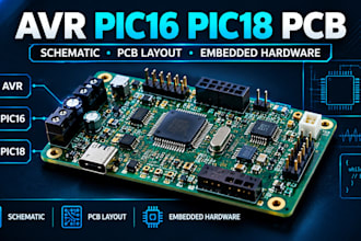 design avr pic16 pic18 microcontroller pcb, schematic and embedded hardware