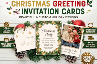 design christmas holiday greeting and invitation cards