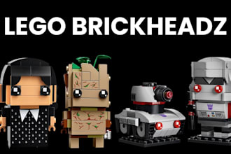 do custom lego brickheadz, lego set with instructions in bricklink studio