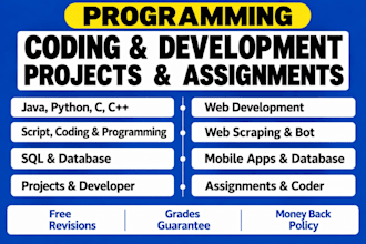 script java python bot c sql database coding programming project developer coder