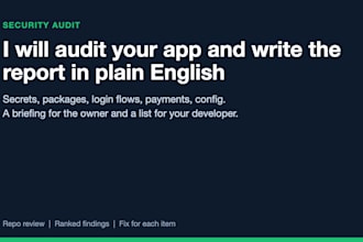 audit your app security and send a plain english report