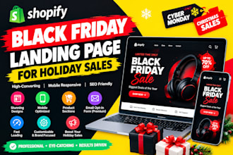 design a black friday shopify landing page for holiday sales